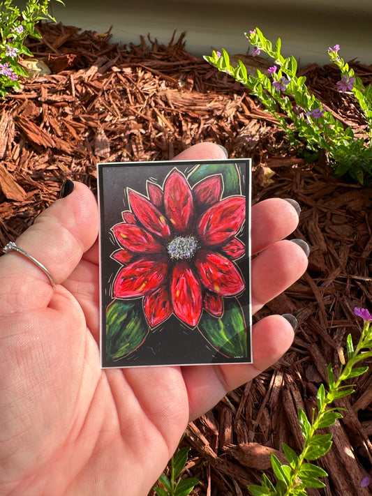 “Sara” poinsettia sticker