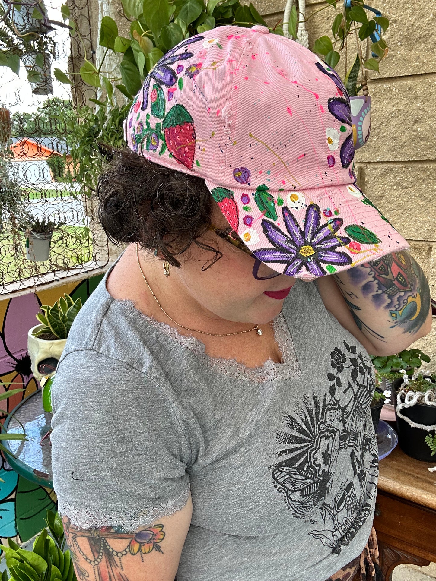 Flowers and berries hat